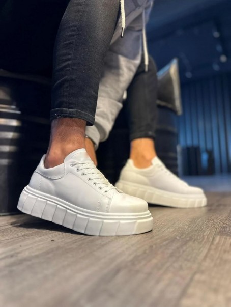 JY144 Volt Bağcıklı Cilt Erkek Günlük Sneaker Yüksek Taban Ayakkabı CBT Beyaz JY144 Volt Bağcıklı Cilt Erkek Günlük Sneaker Yüksek Taban Ayakkabı CBT Beyaz