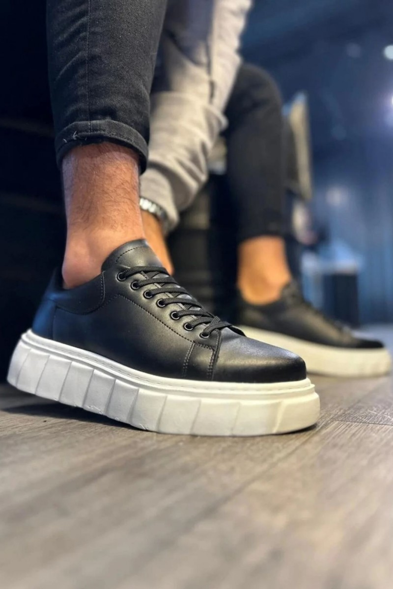 JY144 Volt Bağcıklı Cilt Erkek Günlük Sneaker Yüksek Taban Ayakkabı CBT Siyah JY144 Volt Bağcıklı Cilt Erkek Günlük Sneaker Yüksek Taban Ayakkabı CBT Siyah