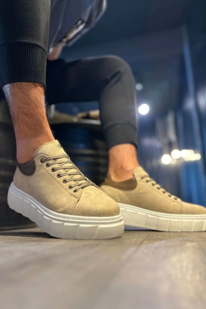 JY144 Volt Bağcıklı Süet Erkek Günlük Sneaker Yüksek Taban Ayakkabı SBT Krem JY144 Volt Bağcıklı Süet Erkek Günlük Sneaker Yüksek Taban Ayakkabı SBT Krem