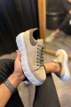 JY144 Volt Bağcıklı Süet Erkek Günlük Sneaker Yüksek Taban Ayakkabı SBT Krem