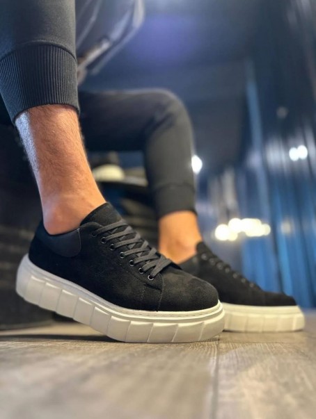 JY144 Volt Bağcıklı Süet Erkek Günlük Sneaker Yüksek Taban Ayakkabı SBT Siyah JY144 Volt Bağcıklı Süet Erkek Günlük Sneaker Yüksek Taban Ayakkabı SBT Siyah