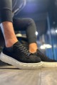 JY144 Volt Bağcıklı Süet Erkek Günlük Sneaker Yüksek Taban Ayakkabı SBT Siyah