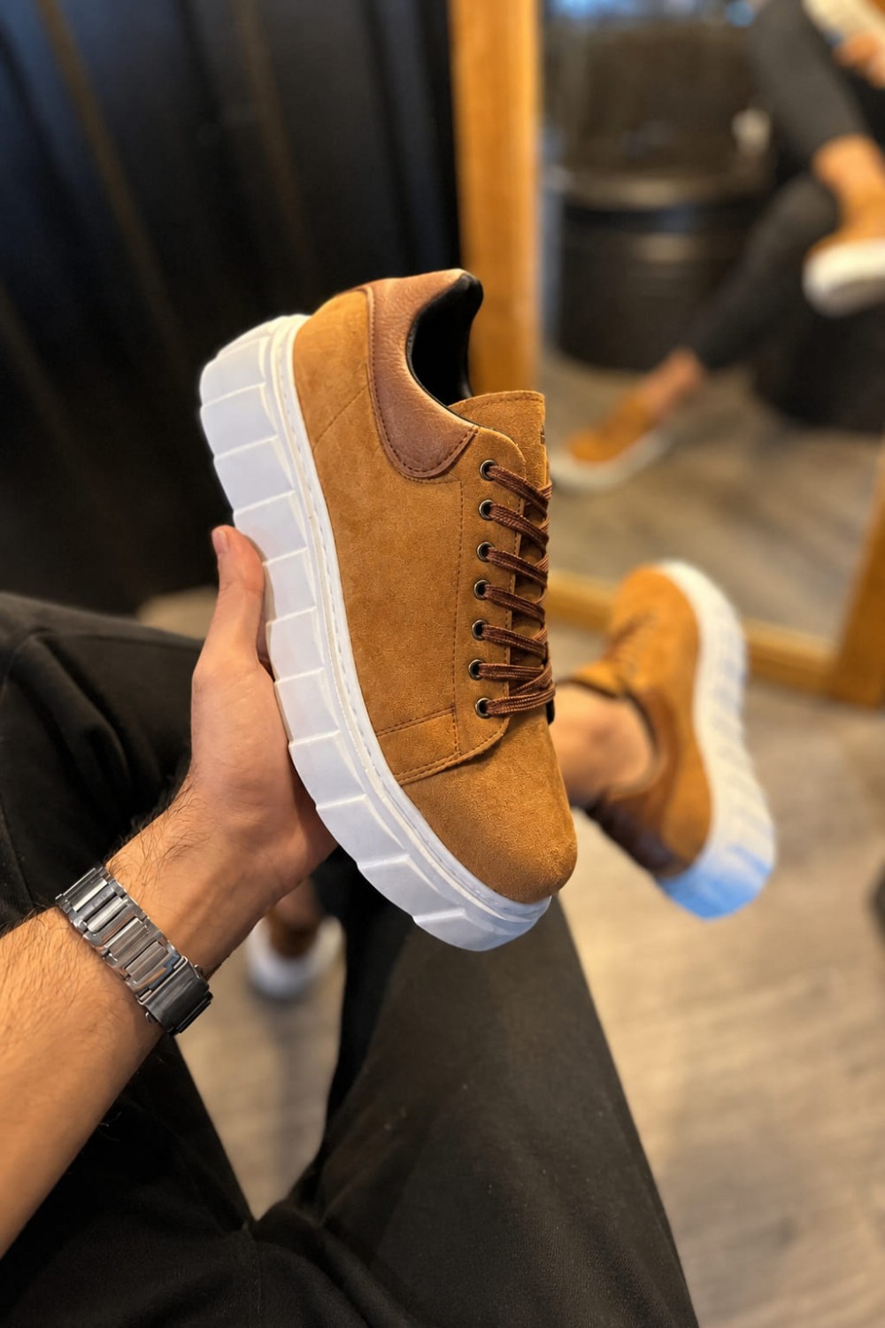 JY144 Volt Bağcıklı Süet Erkek Günlük Sneaker Yüksek Taban Ayakkabı SBT Taba JY144 Volt Bağcıklı Süet Erkek Günlük Sneaker Yüksek Taban Ayakkabı SBT Taba