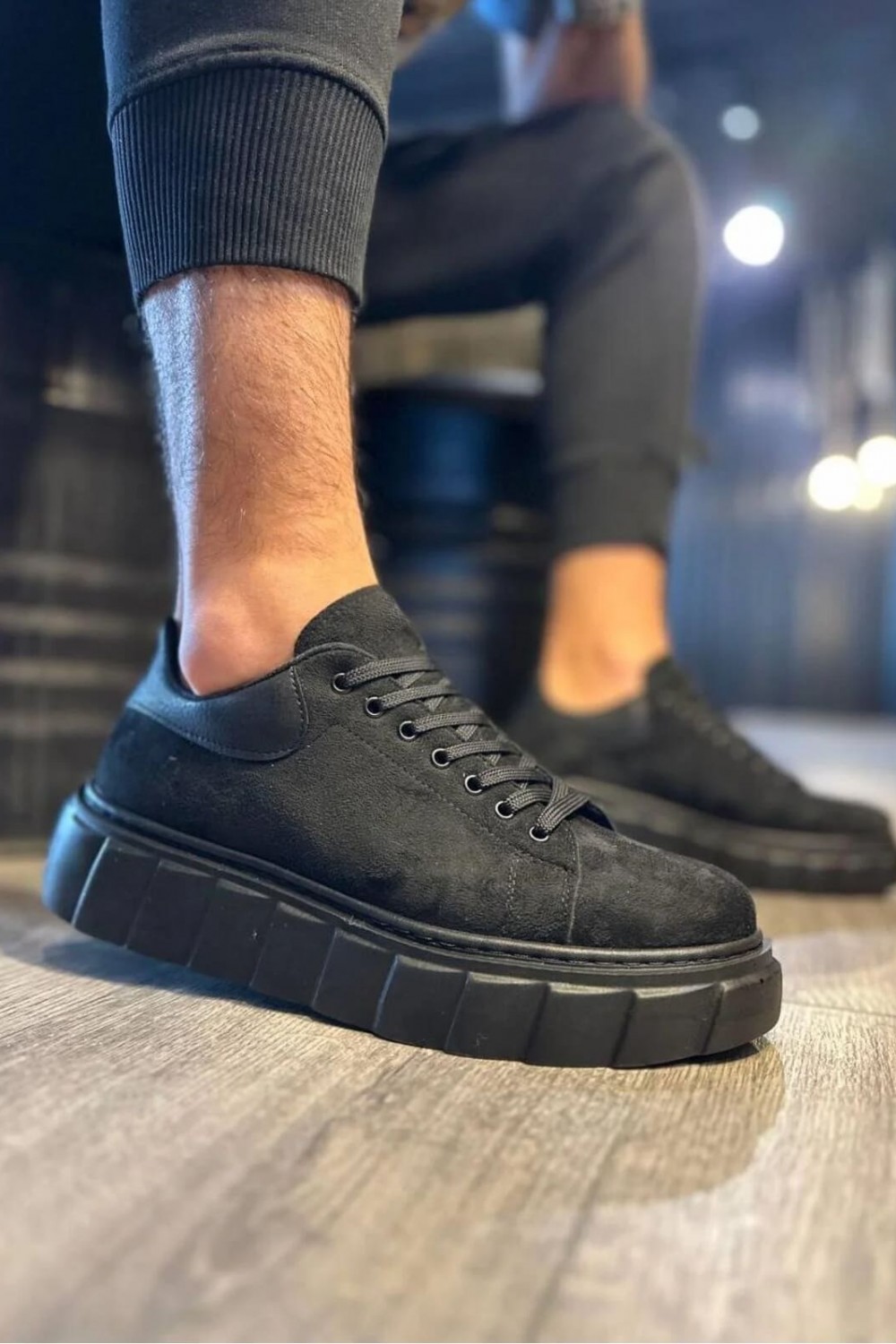 JY144 Volt Bağcıklı Süet Erkek Günlük Sneaker Yüksek Taban Ayakkabı SST Siyah JY144 Volt Bağcıklı Süet Erkek Günlük Sneaker Yüksek Taban Ayakkabı SST Siyah