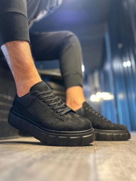 JY144 Volt Bağcıklı Süet Erkek Günlük Sneaker Yüksek Taban Ayakkabı SST Siyah JY144 Volt Bağcıklı Süet Erkek Günlük Sneaker Yüksek Taban Ayakkabı SST Siyah