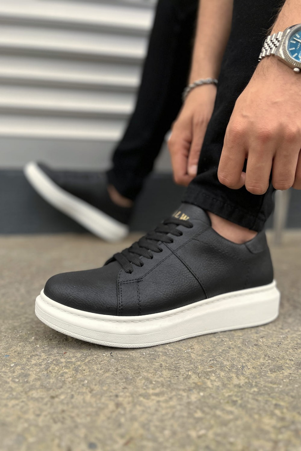 JY151 Boost Bağcıklı Cilt Erkek Günlük Sneaker Ayakkabı CBT - Siyah JY151 Boost Bağcıklı Cilt Erkek Günlük Sneaker Ayakkabı CBT - Siyah