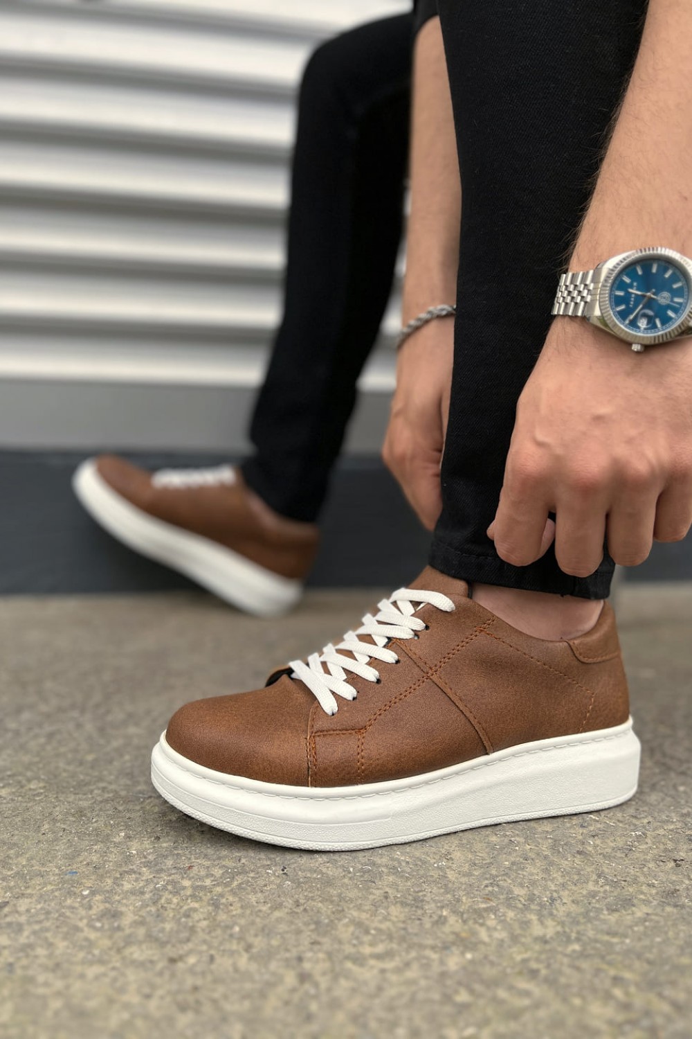 JY151 Boost Bağcıklı Cilt Erkek Günlük Sneaker Ayakkabı CBT - Taba JY151 Boost Bağcıklı Cilt Erkek Günlük Sneaker Ayakkabı CBT - Taba