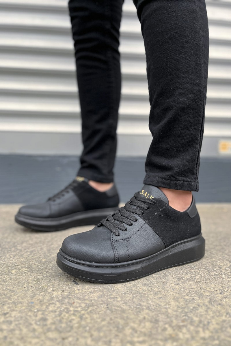 JY151 Boost Bağcıklı Cilt Süet Erkek Günlük Sneaker Ayakkabı CSST - Siyah JY151 Boost Bağcıklı Cilt Süet Erkek Günlük Sneaker Ayakkabı CSST - Siyah