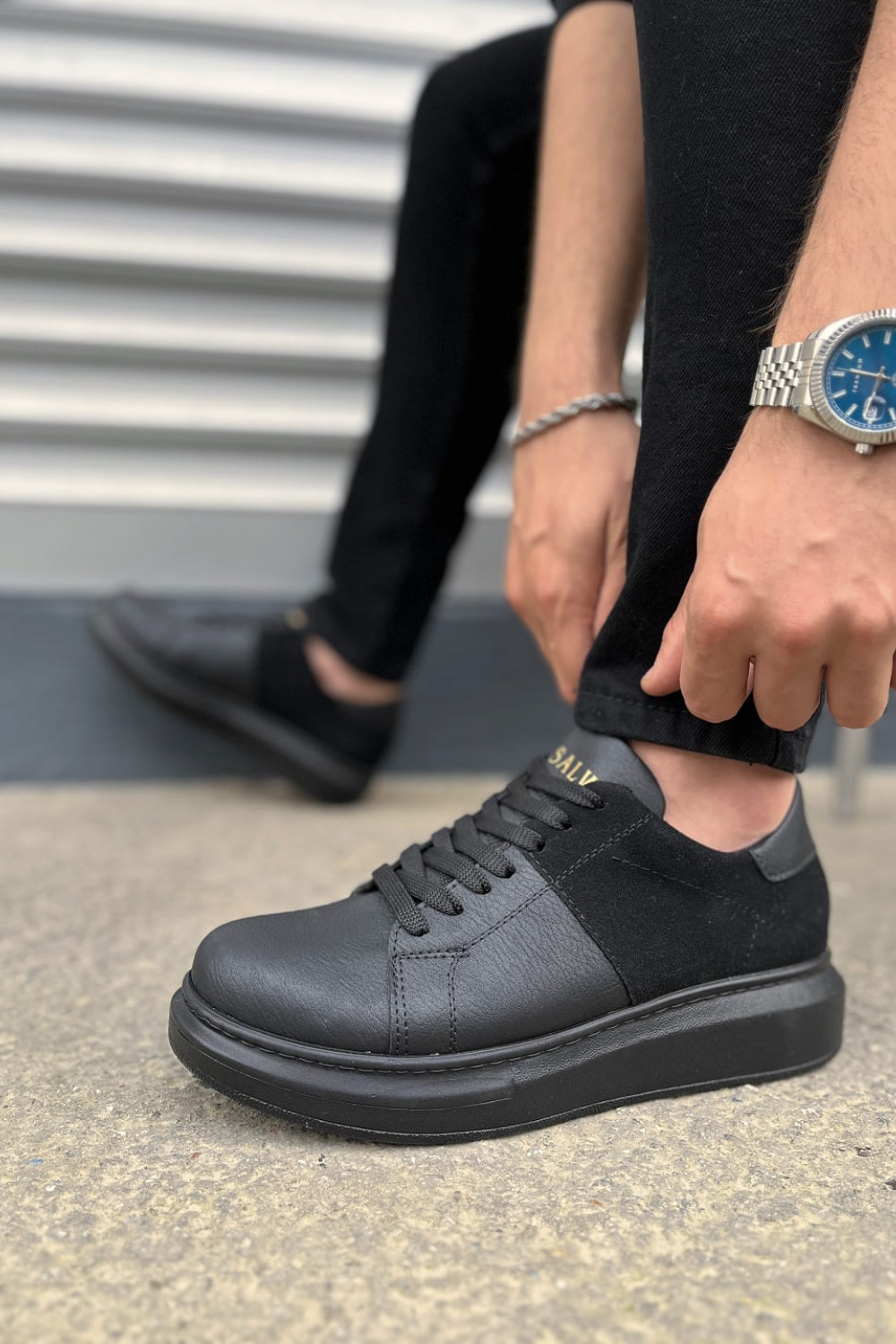 JY151 Boost Bağcıklı Cilt Süet Erkek Günlük Sneaker Ayakkabı CSST - Siyah JY151 Boost Bağcıklı Cilt Süet Erkek Günlük Sneaker Ayakkabı CSST - Siyah