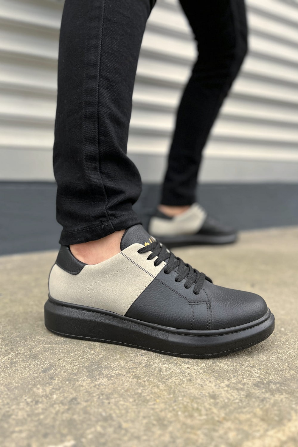 JY151 Boost Bağcıklı Cilt Süet Erkek Günlük Sneaker Ayakkabı CSST - Siyah/Gri JY151 Boost Bağcıklı Cilt Süet Erkek Günlük Sneaker Ayakkabı CSST - Siyah/Gri