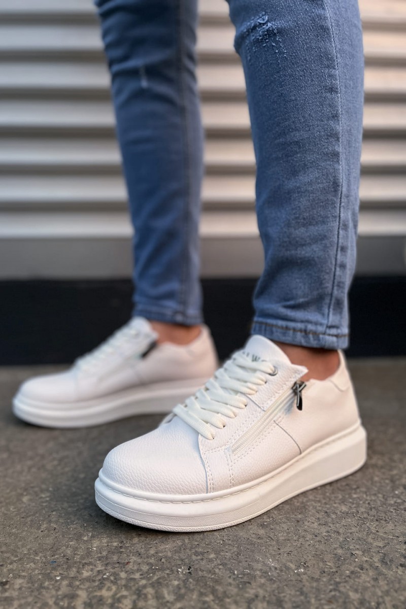 JY155 Warrior Bağcıklı ve Fermuarlı Cilt Erkek Günlük Sneaker Ayakkabı CBT - Beyaz JY155 Warrior Bağcıklı ve Fermuarlı Cilt Erkek Günlük Sneaker Ayakkabı CBT - Beyaz