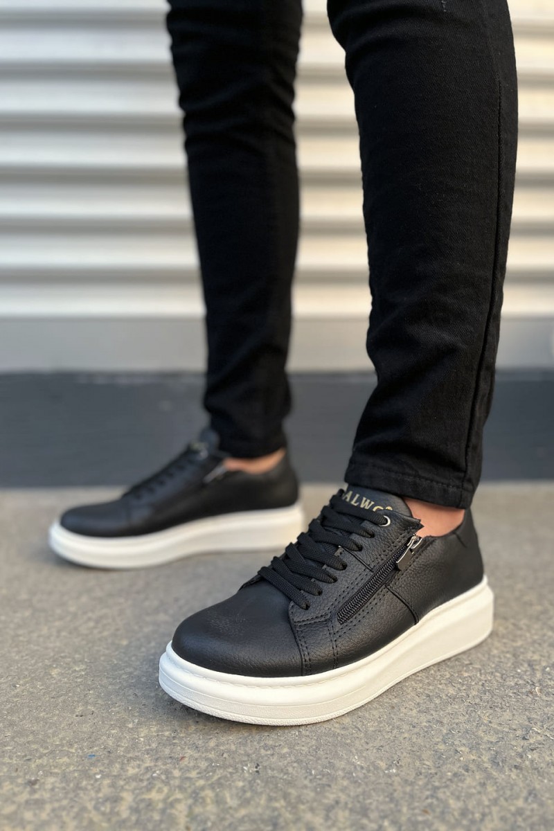 JY155 Warrior Bağcıklı ve Fermuarlı Cilt Erkek Günlük Sneaker Ayakkabı CBT - Siyah JY155 Warrior Bağcıklı ve Fermuarlı Cilt Erkek Günlük Sneaker Ayakkabı CBT - Siyah