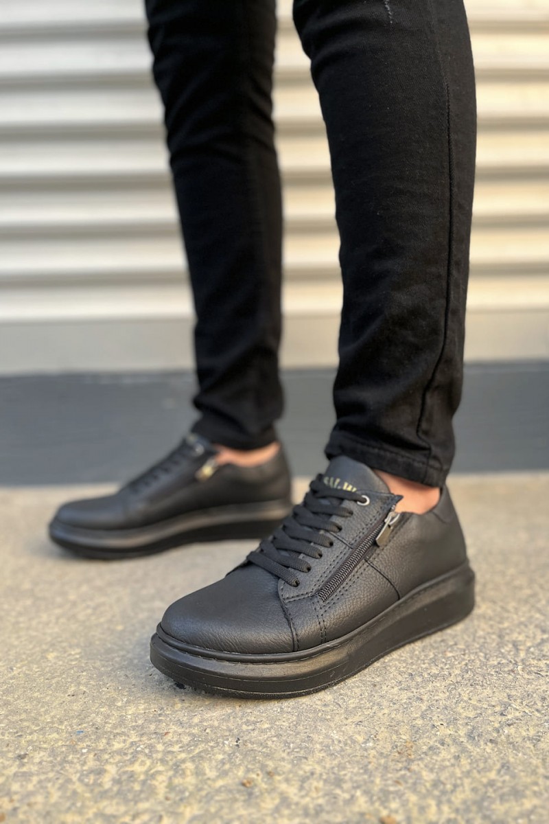 JY155 Warrior Bağcıklı ve Fermuarlı Cilt Erkek Günlük Sneaker Ayakkabı CST - Siyah JY155 Warrior Bağcıklı ve Fermuarlı Cilt Erkek Günlük Sneaker Ayakkabı CST - Siyah