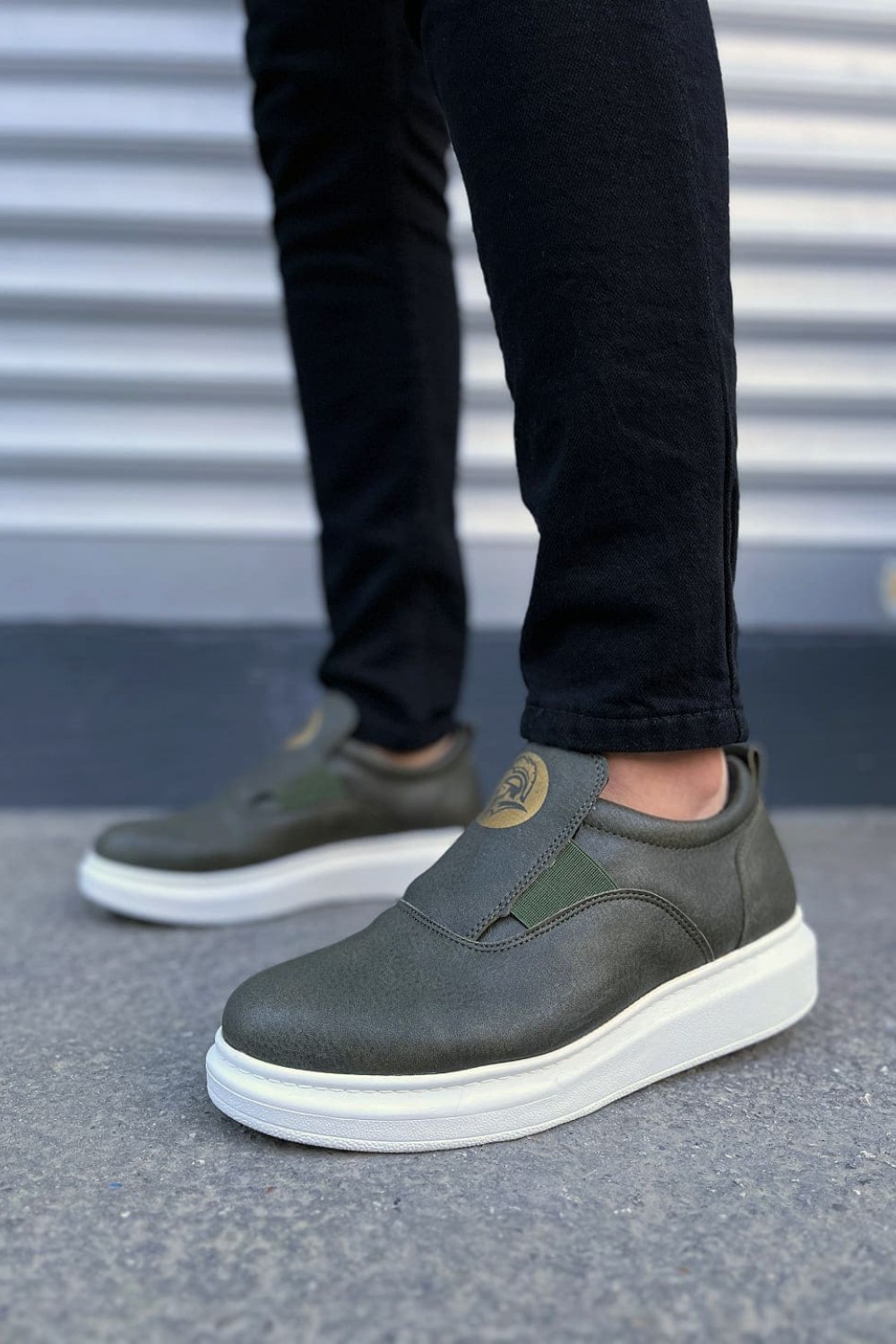 JY161 Hippo Bağcıksız Cilt Erkek Günlük Sneaker Ayakkabı CBT - Haki JY161 Hippo Bağcıksız Cilt Erkek Günlük Sneaker Ayakkabı CBT - Haki