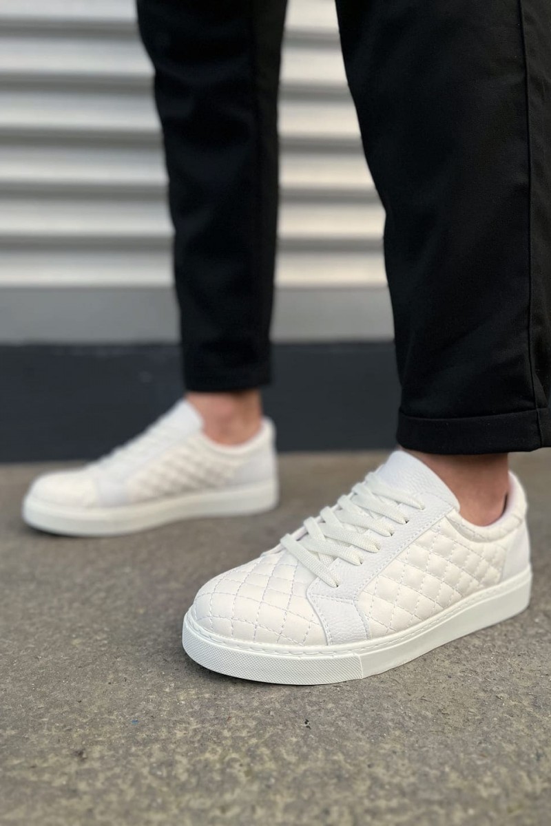 JY166 Prestige Bağcıklı Cilt Kapitone Desenli Erkek Günlük Sneaker Ayakkabı CBT - Beyaz JY166 Prestige Bağcıklı Cilt Kapitone Desenli Erkek Günlük Sneaker Ayakkabı CBT - Beyaz