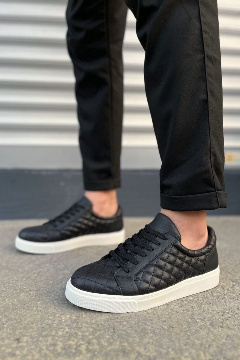 JY166 Prestige Bağcıklı Cilt Kapitone Desenli Erkek Günlük Sneaker Ayakkabı CBT - Siyah JY166 Prestige Bağcıklı Cilt Kapitone Desenli Erkek Günlük Sneaker Ayakkabı CBT - Siyah