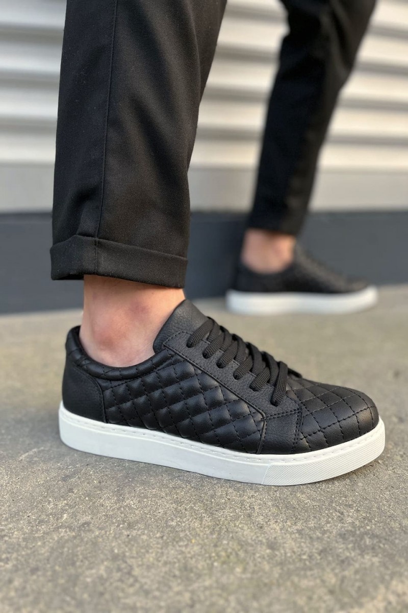 JY166 Prestige Bağcıklı Cilt Kapitone Desenli Erkek Günlük Sneaker Ayakkabı CBT - Siyah JY166 Prestige Bağcıklı Cilt Kapitone Desenli Erkek Günlük Sneaker Ayakkabı CBT - Siyah