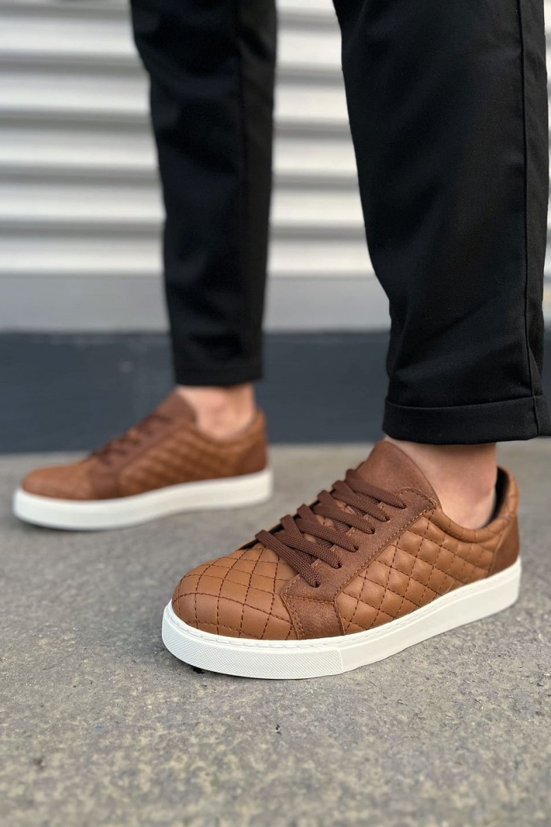 JY166 Prestige Bağcıklı Cilt Kapitone Desenli Erkek Günlük Sneaker Ayakkabı CBT - Taba JY166 Prestige Bağcıklı Cilt Kapitone Desenli Erkek Günlük Sneaker Ayakkabı CBT - Taba