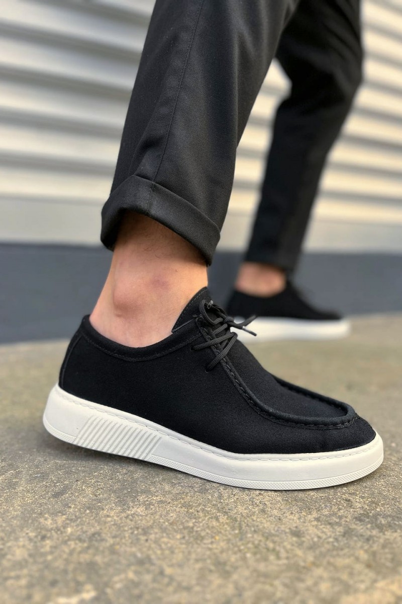 JY170 Tornado Bağcıklı Süet Erkek Günlük Spor Klasik Ayakkabı SBT - Siyah