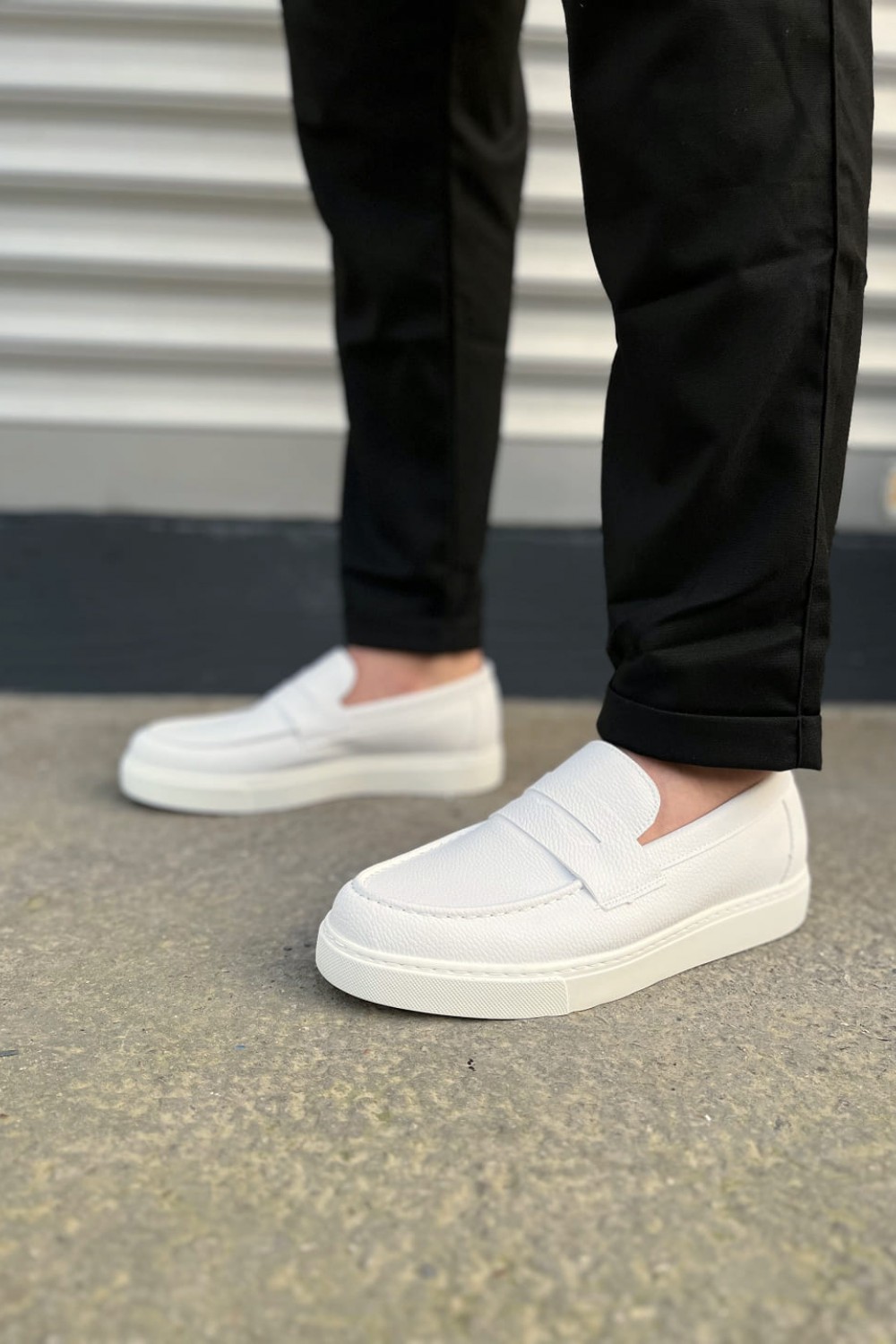 JY180 Estilo X Bağcıksız Cilt Erkek Günlük Spor Klasik Ayakkabı CBT - Beyaz - XML Bayilik ve Dropshipping