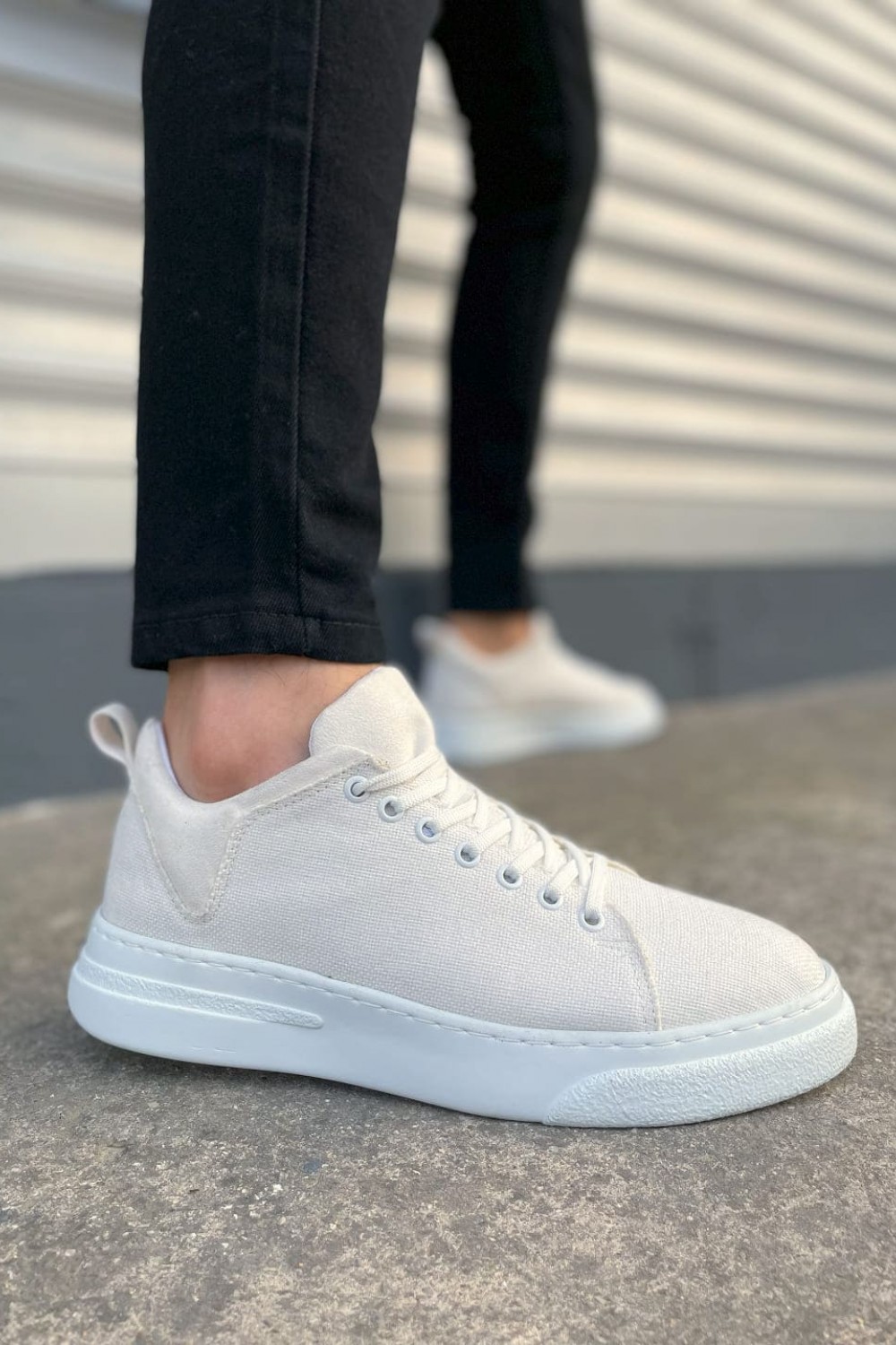 JY204 Flex Bağcıklı Keten Kumaş Erkek Günlük Sneaker Ayakkabı KBT - Beyaz JY204 Flex Bağcıklı Keten Kumaş Erkek Günlük Sneaker Ayakkabı KBT - Beyaz