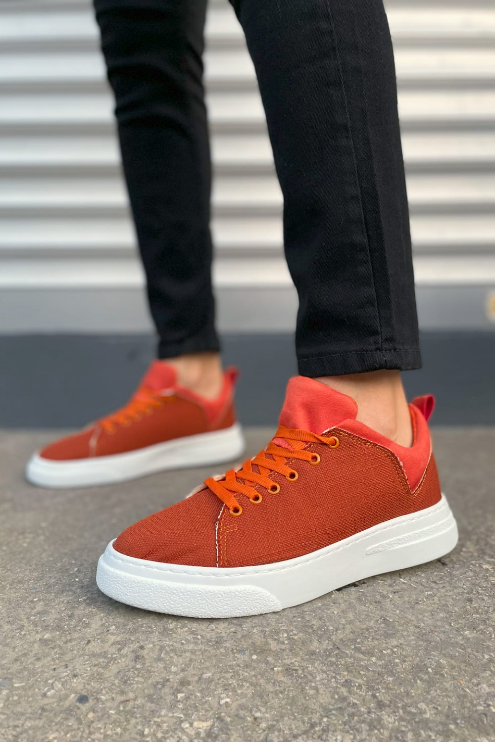 JY204 Flex Bağcıklı Keten Kumaş Erkek Günlük Sneaker Ayakkabı KBT - Turuncu JY204 Flex Bağcıklı Keten Kumaş Erkek Günlük Sneaker Ayakkabı KBT - Turuncu