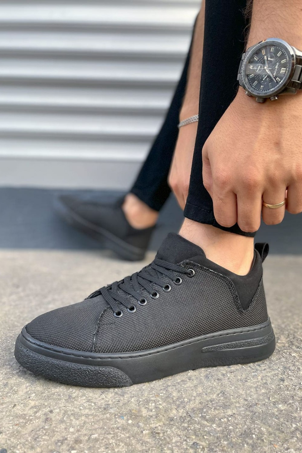 JY204 Flex Bağcıklı Keten Kumaş Erkek Günlük Sneaker Ayakkabı KST - Siyah JY204 Flex Bağcıklı Keten Kumaş Erkek Günlük Sneaker Ayakkabı KST - Siyah