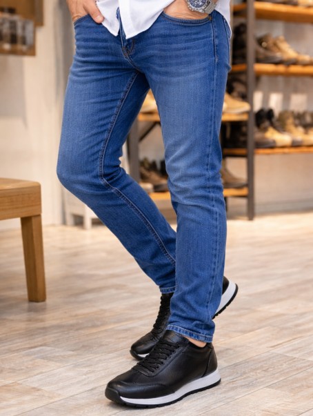 JY2402 Berts Bağcıklı Hakiki Deri  Erkek Günlük Klasik Ayakkabı DBT - Siyah