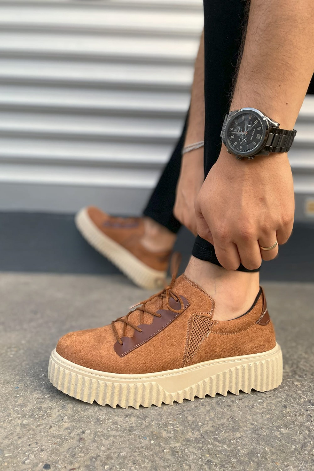 JY502 Bold Bağcıklı Süet Erkek Günlük Sneaker Ayakkabı SKT - Taba JY502 Bold Bağcıklı Süet Erkek Günlük Sneaker Ayakkabı SKT - Taba
