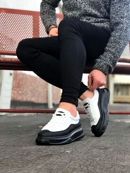JY507 Alone Bağcıklı Cilt Erkek Günlük Sneaker Ayakkabı CST Beyaz/Siyah JY507 Alone Bağcıklı Cilt Erkek Günlük Sneaker Ayakkabı CST Beyaz/Siyah