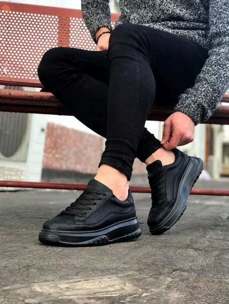 JY507 Alone Bağcıklı Cilt Erkek Günlük Sneaker Ayakkabı CST Siyah JY507 Alone Bağcıklı Cilt Erkek Günlük Sneaker Ayakkabı CST Siyah