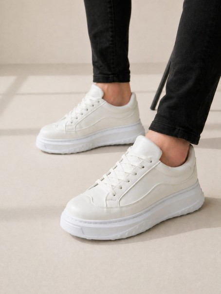 JY507 Dara Bağcıklı Cilt Erkek Günlük Sneaker Ayakkabı CBT Beyaz JY507 Dara Bağcıklı Cilt Erkek Günlük Sneaker Ayakkabı CBT Beyaz
