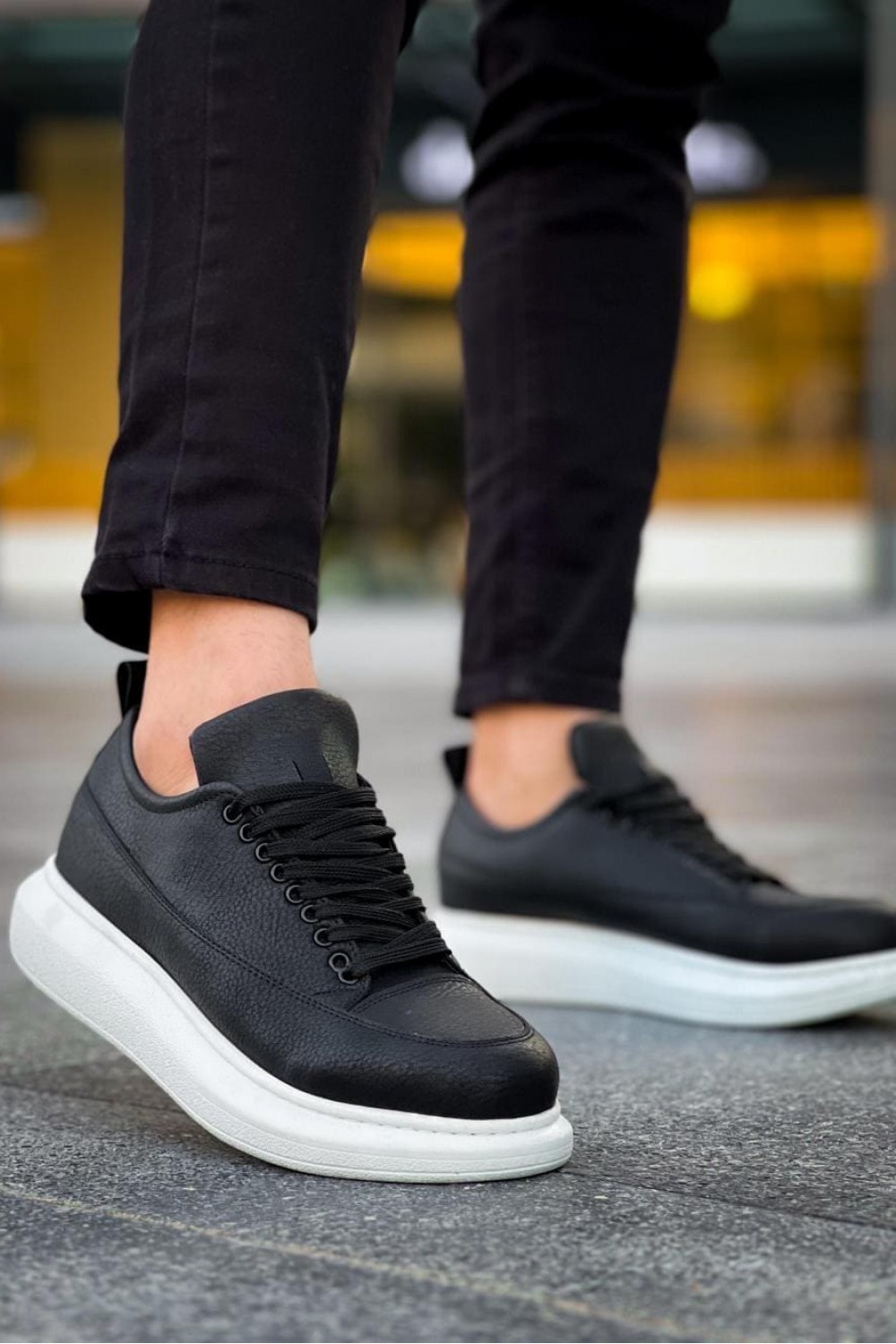 JY814 Axel Bağcıklı Cilt Erkek Günlük Sneaker Ayakkabı CBT Siyah JY814 Axel Bağcıklı Cilt Erkek Günlük Sneaker Ayakkabı CBT Siyah
