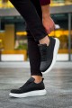 JY814 Axel Bağcıklı Cilt Erkek Günlük Sneaker Ayakkabı CBT Siyah