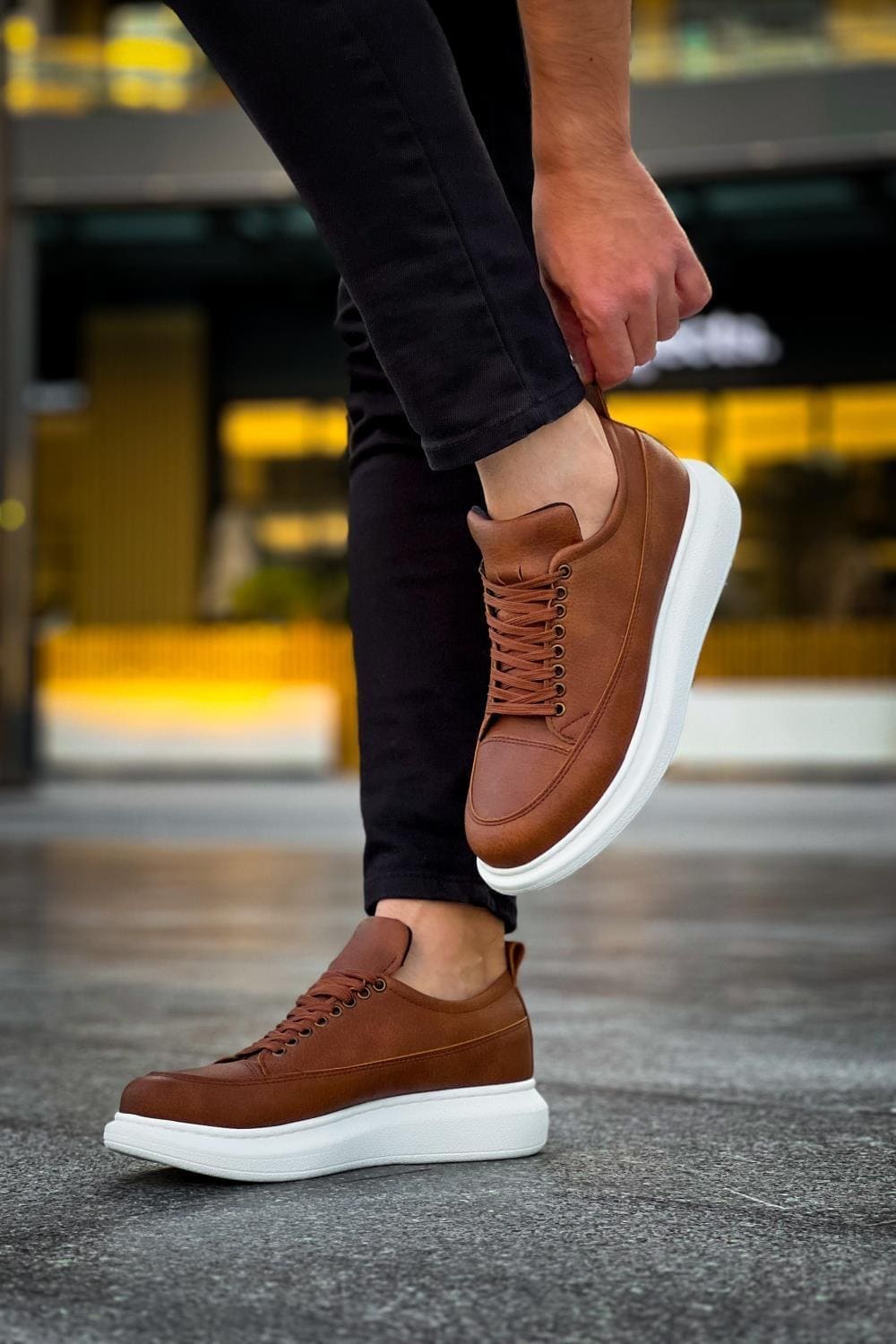 JY814 Axel Bağcıklı Cilt Erkek Günlük Sneaker Ayakkabı CBT Taba JY814 Axel Bağcıklı Cilt Erkek Günlük Sneaker Ayakkabı CBT Taba