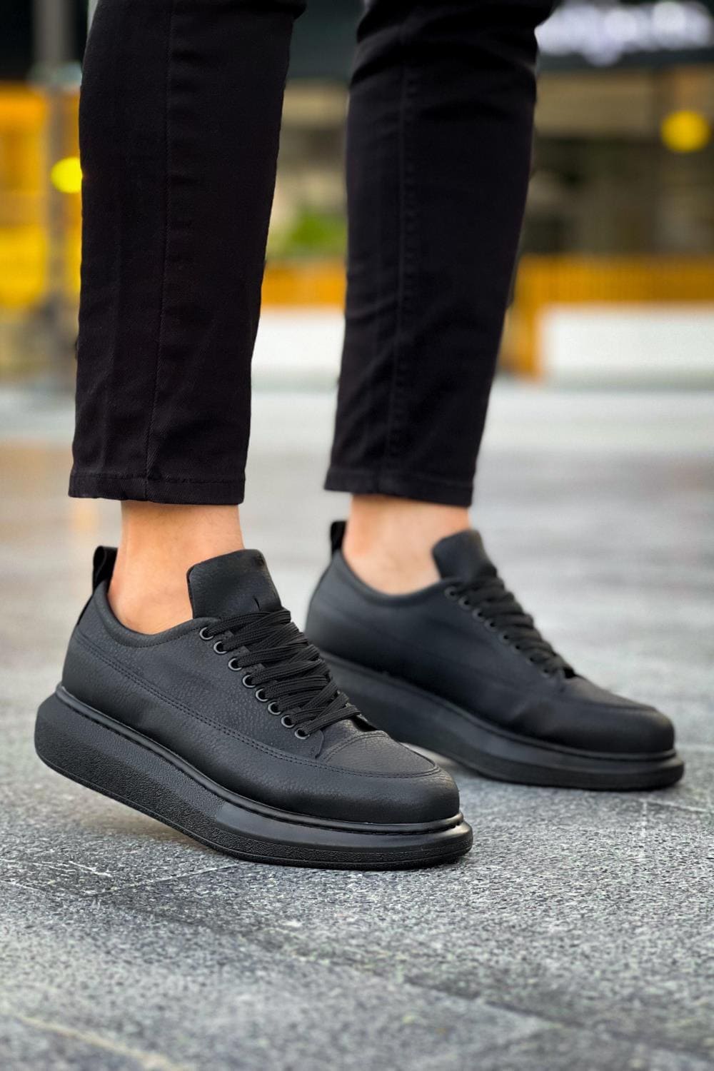 JY814 Axel Bağcıklı Cilt Erkek Günlük Sneaker Ayakkabı CST Siyah JY814 Axel Bağcıklı Cilt Erkek Günlük Sneaker Ayakkabı CST Siyah