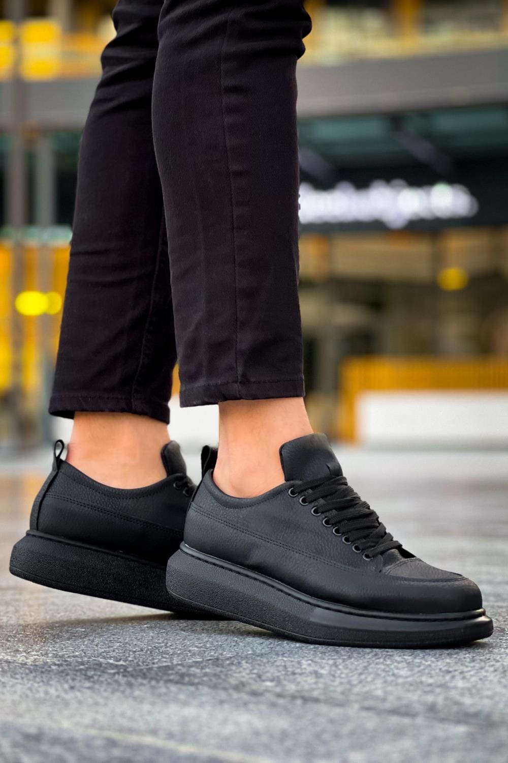 JY814 Axel Bağcıklı Cilt Erkek Günlük Sneaker Ayakkabı CST Siyah JY814 Axel Bağcıklı Cilt Erkek Günlük Sneaker Ayakkabı CST Siyah