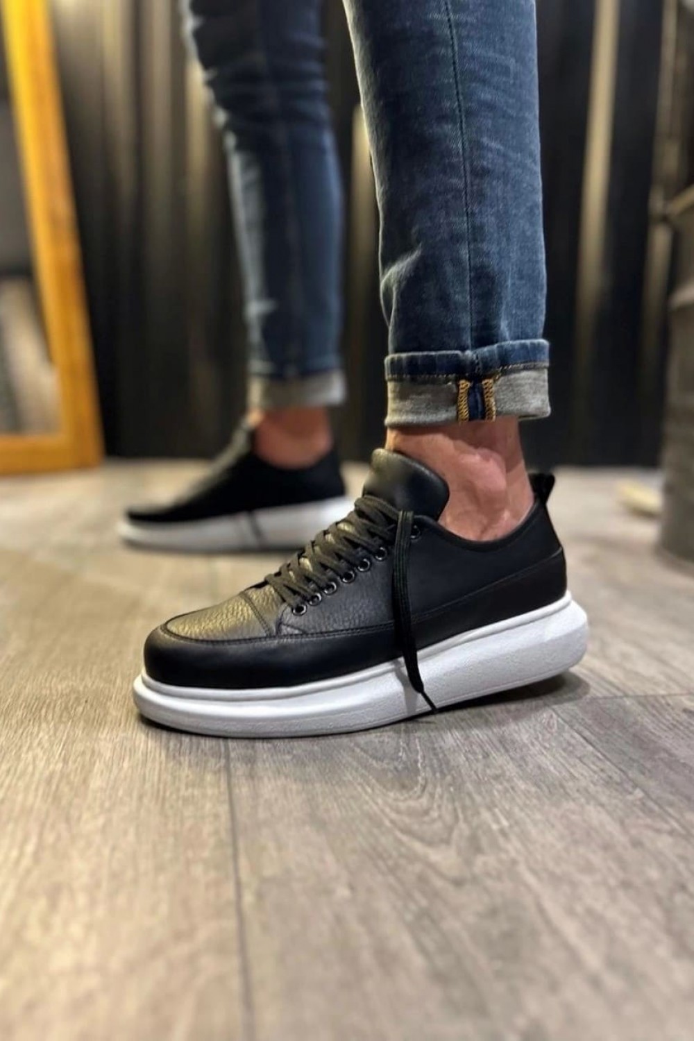 JY914 Drake Bağcıklı Cilt Erkek Günlük Sneaker Ayakkabı CBT Siyah JY914 Drake Bağcıklı Cilt Erkek Günlük Sneaker Ayakkabı CBT Siyah