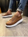 JY914 Drake Bağcıklı Cilt Erkek Günlük Sneaker Ayakkabı CBT Taba