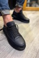 JY914 Drake Bağcıklı Cilt Erkek Günlük Sneaker Ayakkabı CST Siyah