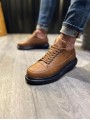 JY914 Drake Bağcıklı Cilt Erkek Günlük Sneaker Ayakkabı CST Taba