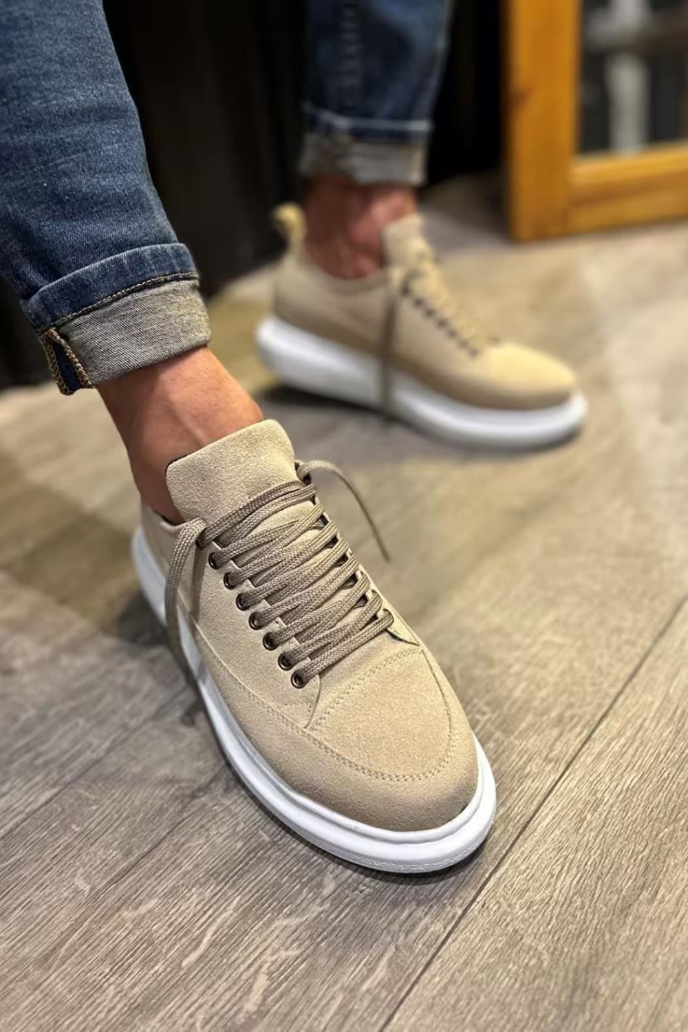JY914 Drake Bağcıklı Süet Erkek Günlük Sneaker Ayakkabı SBT Krem JY914 Drake Bağcıklı Süet Erkek Günlük Sneaker Ayakkabı SBT Krem