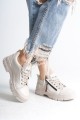 AGATHA Bağcıklı Fermuarlı Ortopedik Taban Kadın Sneaker Spor Ayakkabı CKT - Krem AGATHA Bağcıklı Fermuarlı Ortopedik Taban Kadın Sneaker Spor Ayakkabı CKT - Krem