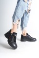 AGATHA Bağcıklı Fermuarlı Ortopedik Taban Kadın Sneaker Spor Ayakkabı ST - Siyah AGATHA Bağcıklı Fermuarlı Ortopedik Taban Kadın Sneaker Spor Ayakkabı ST - Siyah