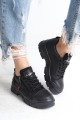 AGATHA Bağcıklı Fermuarlı Ortopedik Taban Kadın Sneaker Spor Ayakkabı ST - Siyah AGATHA Bağcıklı Fermuarlı Ortopedik Taban Kadın Sneaker Spor Ayakkabı ST - Siyah