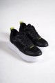 ALESSI Bağcıklı Ortopedik Taban Kadın Sneaker Spor Ayakkabı BT - Siyah/Yeşil ALESSI Bağcıklı Ortopedik Taban Kadın Sneaker Spor Ayakkabı BT - Siyah/Yeşil