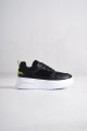 ALESSI Bağcıklı Ortopedik Taban Kadın Sneaker Spor Ayakkabı BT - Siyah/Yeşil ALESSI Bağcıklı Ortopedik Taban Kadın Sneaker Spor Ayakkabı BT - Siyah/Yeşil
