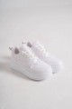 ALESSI Bağcıklı Ortopedik Taban Kadın Sneaker Spor Ayakkabı CBT - Beyaz ALESSI Bağcıklı Ortopedik Taban Kadın Sneaker Spor Ayakkabı CBT - Beyaz