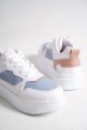 ALESSI Bağcıklı Ortopedik Taban Kadın Sneaker Spor Ayakkabı CBT - Beyaz/Mavi/Fuşya ALESSI Bağcıklı Ortopedik Taban Kadın Sneaker Spor Ayakkabı CBT - Beyaz/Mavi/Fuşya