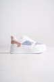 ALESSI Bağcıklı Ortopedik Taban Kadın Sneaker Spor Ayakkabı CBT - Beyaz/Mavi/Fuşya ALESSI Bağcıklı Ortopedik Taban Kadın Sneaker Spor Ayakkabı CBT - Beyaz/Mavi/Fuşya